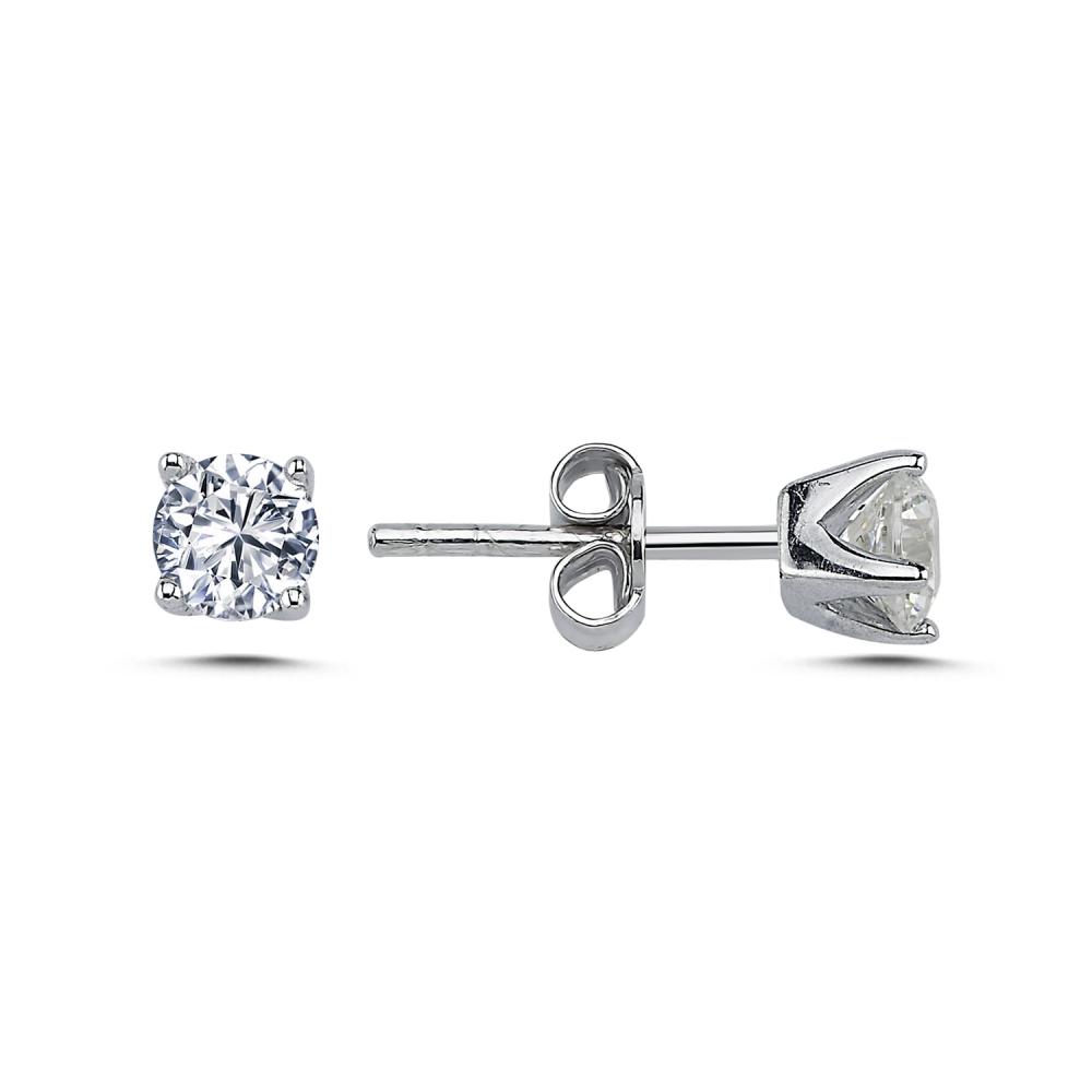 0.60 ct Pırlanta Tektaş Küpe