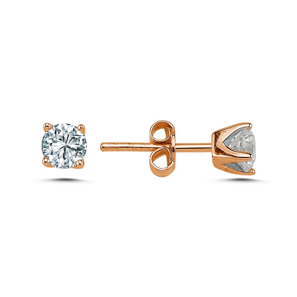 0.60 ct Pırlanta Tektaş Küpe