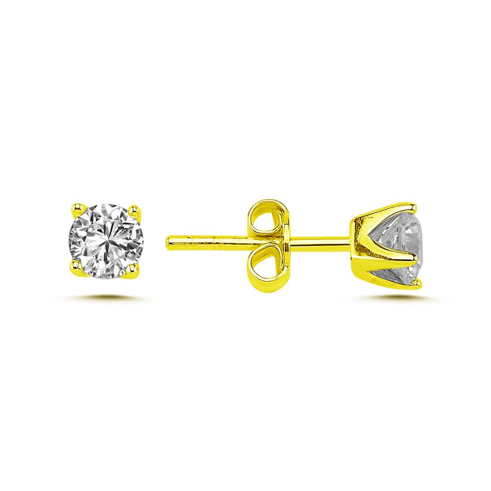0.60 ct Pırlanta Tektaş Küpe