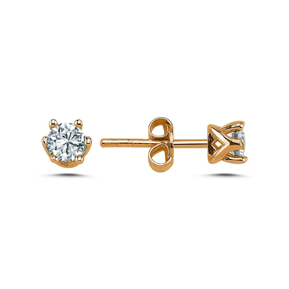 0.40 ct Pırlanta Tektaş Küpe